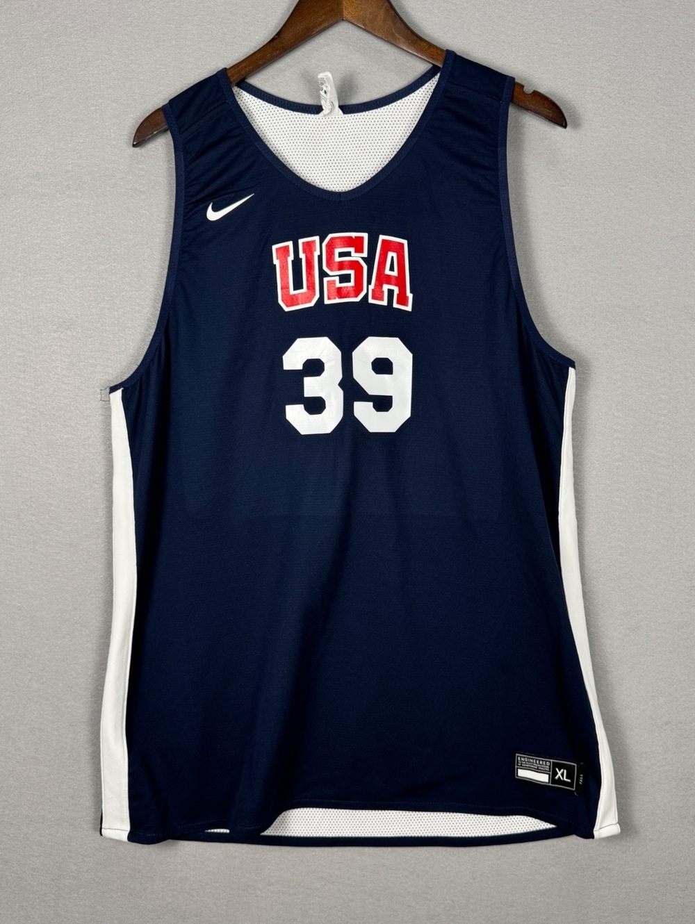 USA Basketball Men's XL Tall Reversible Jersey 39 Navy White